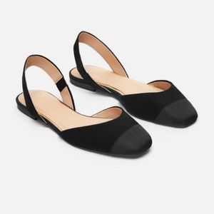 Leather Slingback Ballet Flats Flat Slingback Shoes Zara Zara